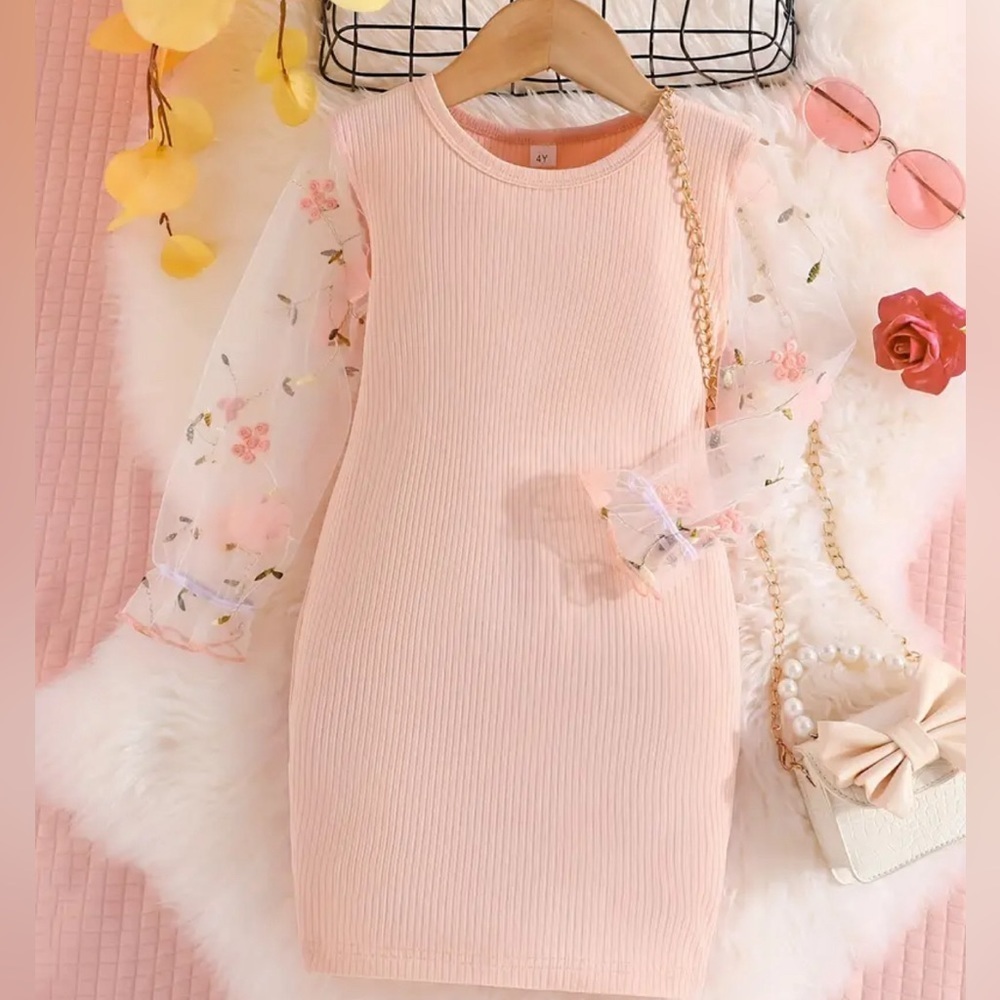 Sassy pink and white girls dress
